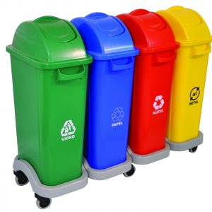 Módulos - Sistemas De Coletores Lixeira 50 Litros Com Rodas