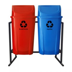 Conjunto 2 Lixeiras para Coleta Seletiva 60L