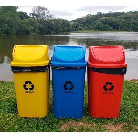 Conjunto 2 Lixeiras para Coleta Seletiva 60L - Imagem 2