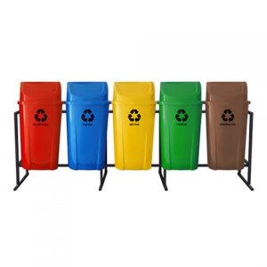 Conjunto 5 Lixeiras para Coleta Seletiva 60L
