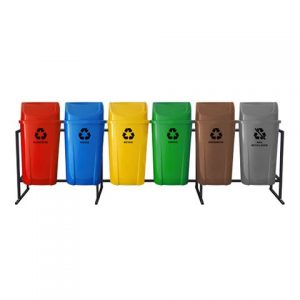 Conjunto 6 Lixeiras para Coleta Seletiva 60L