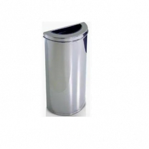 Lixeira Inox Meia Lua Tampa Aro 36L - 38X19X50CM