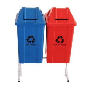 Conjunto De Coleta Seletiva De 60L Com 02 Lixeiras