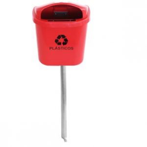 Lixeira Individual Para Coleta Seletiva 40L (com poste)