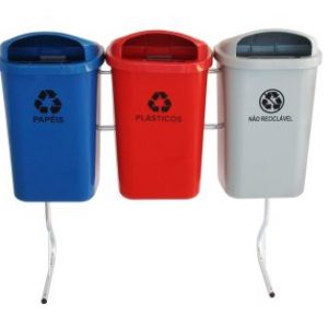 Conjunto De Coleta Seletiva De 50L Com 03 Lixeiras