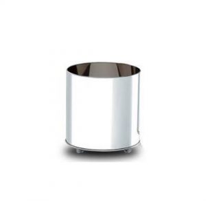 Cachepot Em Inox Redondo 38X50 Com Rodas Ou Pés