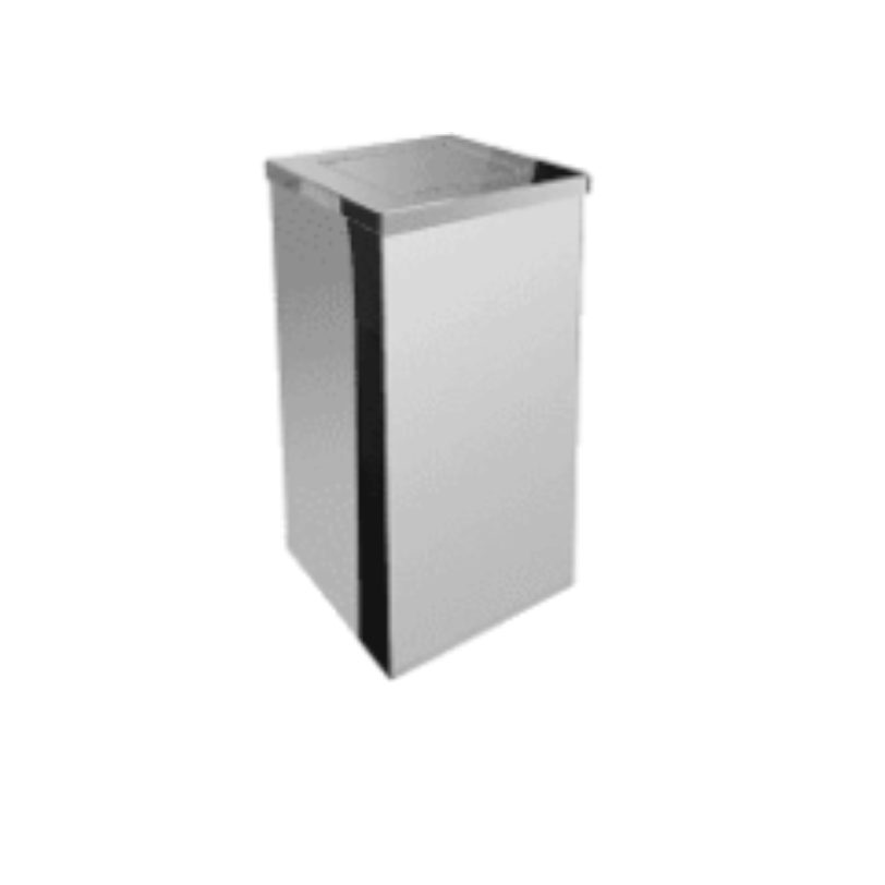 Lixeira Inox Quadrada Tampa Flip Top 100L - 70X40X40CM