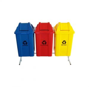 Conjunto De Coleta Seletiva De 100L Com 03 Lixeiras