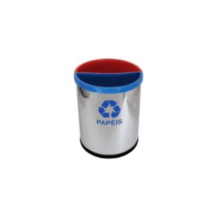 Lixeira Mix Inox Com 2 Divisões Para Coleta Seletiva 25L