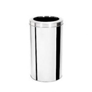 Lixeira Inox Redonda Tampa Aro 38 X 70CM - 75L