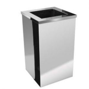 Lixeira Quadrada Com Aro Em Aço Inox 100L