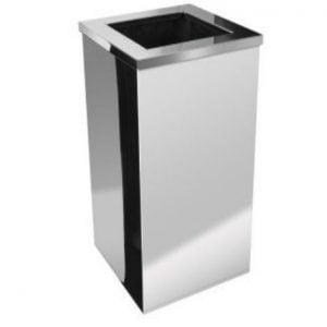 Lixeira Quadrada Com Aro Em Aço Inox 50L