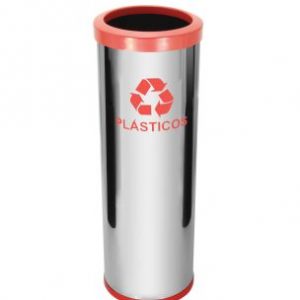 Lixeira Em Aço Inox Com Aro Pintado 22L