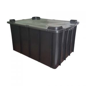 Caixa Plástica Fechada Com Tampa 130L