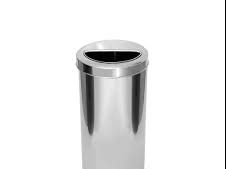 Lixeira Inox Redonda Tampa Meia Lua 30 X 70CM - 50L