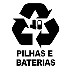 Adesivo Coleta Seletiva Pilhas e Baterias Preto