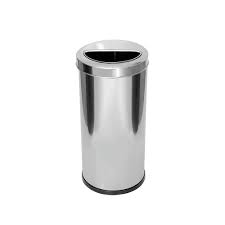 Lixeira Inox Redonda Tampa Meia Lua 24 X 30CM - 15L