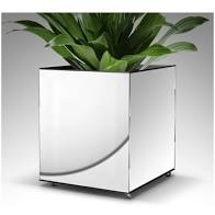 Cachepot Em Inox Quadrado 30x30x30 Com Rodas Ou Pés